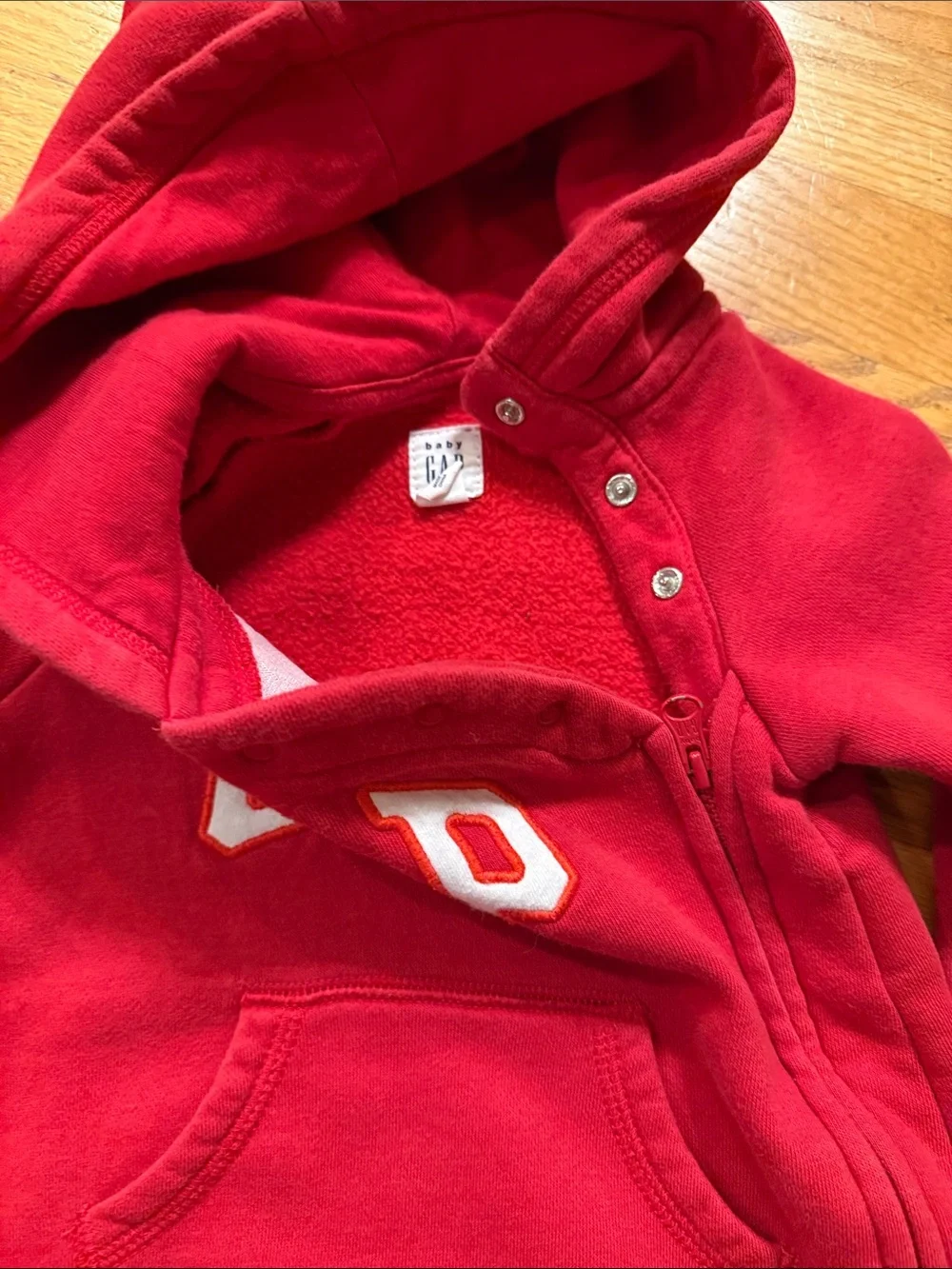 Red One Piece Hooded Gap Outfit Size 12-18 Months